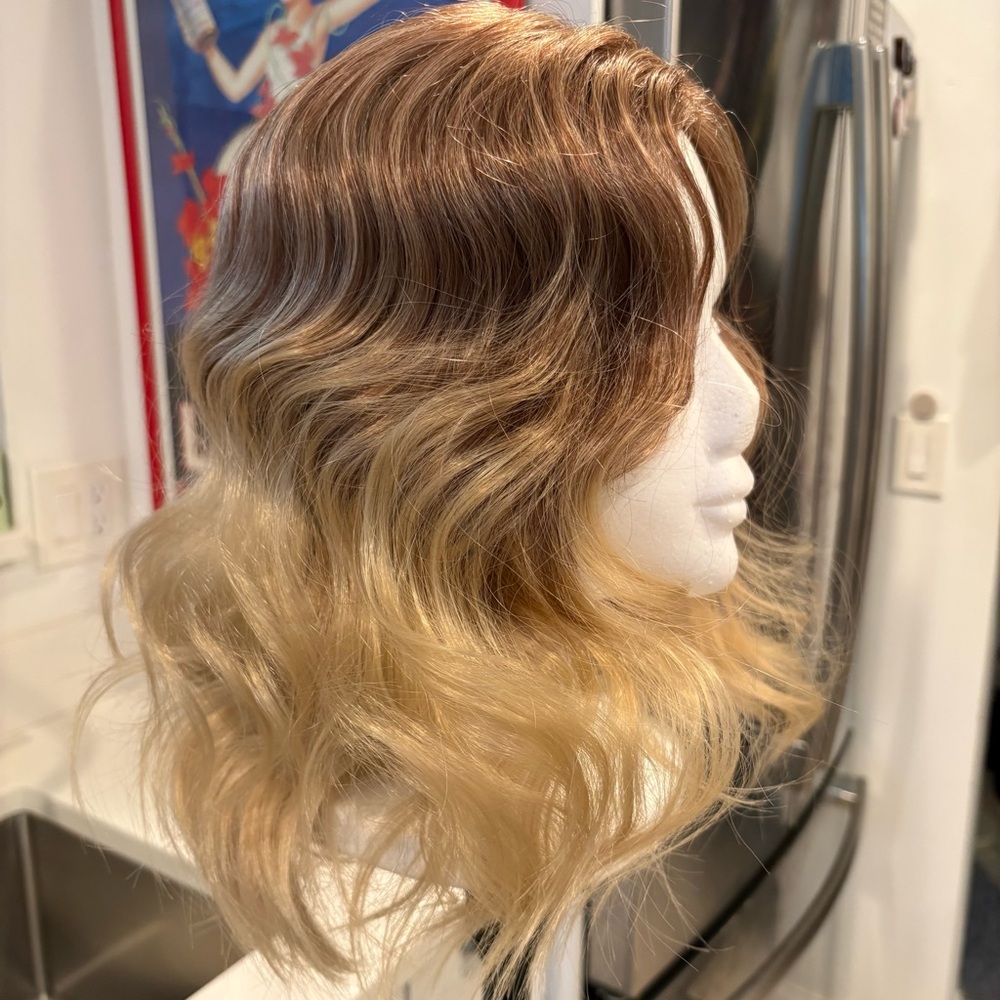 WIG! Brown & Blonde Mid Length Hair Piece! Budget brand. Great hair fibers!